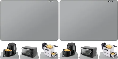 Vista 12 de FLASLD Tapete resistente al calor para freidora de aire, tapetes de silicona ignífugos para encimera de cocina, protector de encimera, Negro