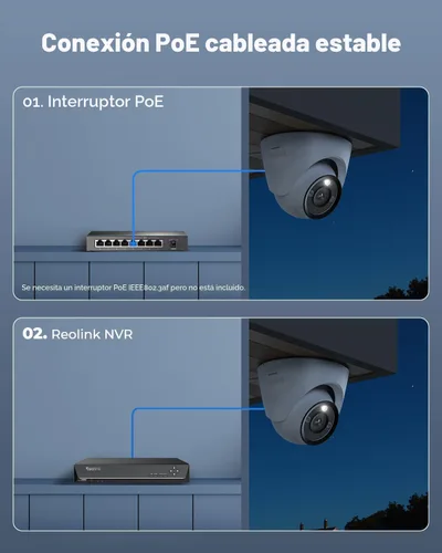 Vista 5 de REOLINK RLC-1224A 12MP Dome Outdoor PoE Camera for Home Security