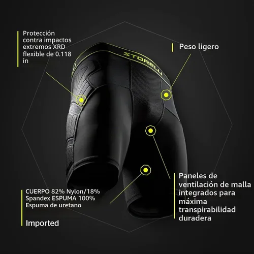 Vista 7 de Storelli Unisex BodyShield Impact Sliders, High-Impact Protection, Sweat-Wicking, UV-Resistant Athletic Undershorts
