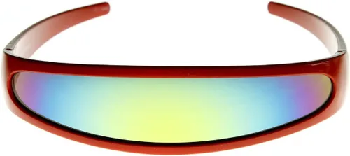 Vista 14 de zeroUV - Gafas de sol con visera de lente espejada de color cíclope estrecho futurista