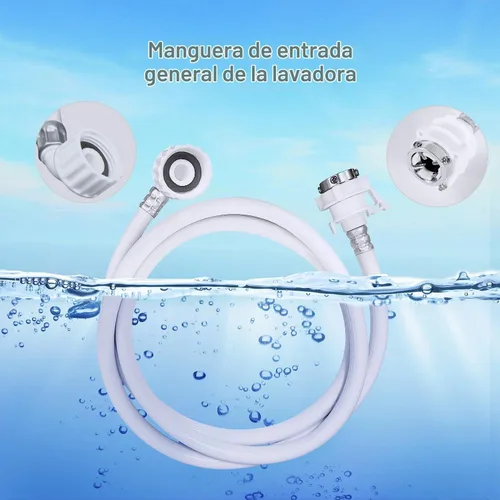 Vista 2 de Manguera de entrada de agua para lavadora, (a prueba de reventones) líneas de suministro de entrada de conexión de agua, accesorios para lavadora