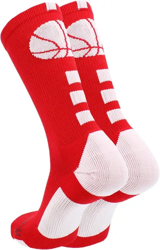 Vista 2 de Calcetines de baloncesto para niños, niñas, hombres, mujeres, calcetines atléticos, tallas para jóvenes y adultos, fabricados en los Estados Unidos