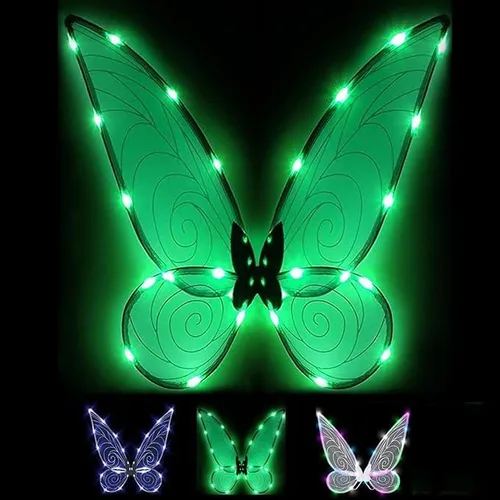 Vista 4 de Oprtuisi Adult Fairy Wings, Shiny Transparent Princess Wings, Angel Wings Sutable for Halloween Costume Dress Up
