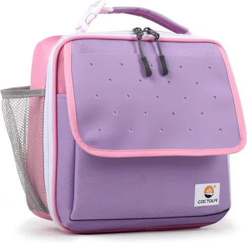 Vista 23 de CaCTOUR Lonchera para Niños, 2 Paquetes Bolsa de Almuerzo Aislada para Niñas y Niños, Bolsa Suave Mini Enfriador Regreso a la Escuela Bolsa