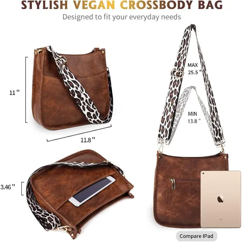 Vista 2 de Viva Terry Bolso bandolera de cuero vegano con correa ajustable