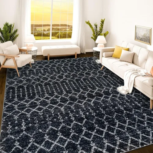 Vista 17 de Istana Alfombra larga antideslizante de 2.5 x 8 para el hogar, para pasillo y cocina, lavable, sedosa y suave al tacto, elegante, color azul y marfil