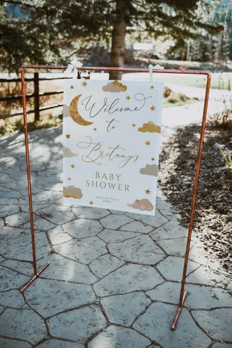Vista 9 de Letrero de bienvenida personalizado para baby shower de barbacoa – Bun in the Oven Baby Shower Welcome – Cartel de baby shower – Decoración de baby
