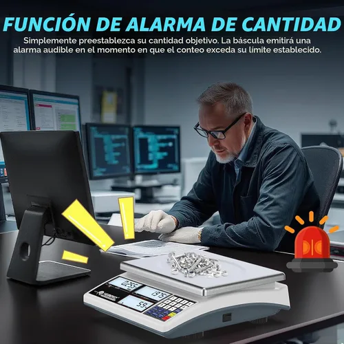Vista 5 de Báscula de conteo industrial para piezas pequeñas, báscula digital de gramos de 66.1 lbs/66 libras con precisión de 0.04 oz, báscula electrónica