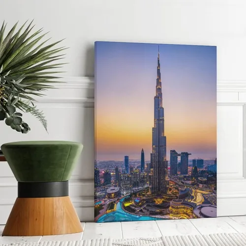 Vista 3 de Burj Khalifa - Póster de lienzo de rascacielos de Dubái Arabias, decoración de dormitorio, paisaje deportivo, oficina, habitación, regalo, póster