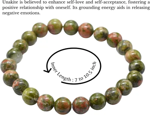 Vista 638 de Amazing Gemstone Crystal Bracelet for Women Men's Gifts - Protection Healing Crystal Bracelet - 8mm Gemstone Beaded Stretchable Bracelet Pulseras