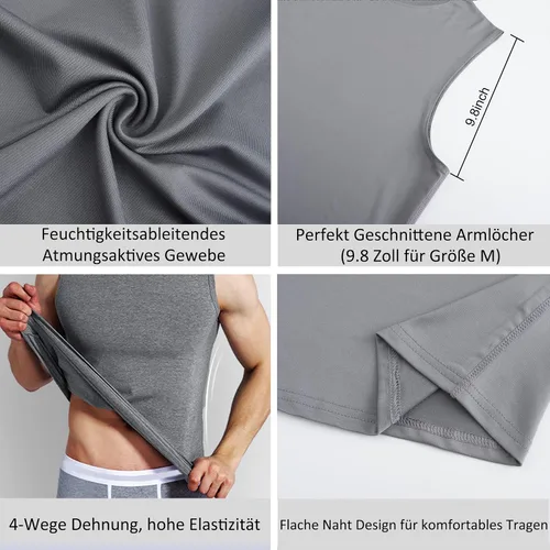 Vista 6 de Boyzn Camisetas sin mangas para hombre, paquete de 3 camisetas sin mangas para entrenamiento, gimnasio, atletismo, culturismo, fitness, camisetas