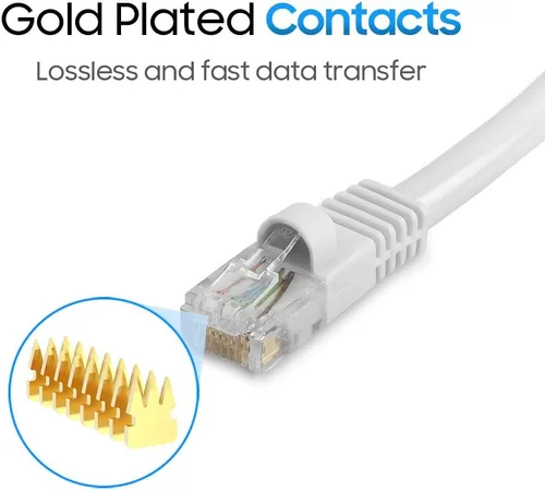 Vista 55 de Cmple - Cable Ethernet Cat5e de 1.5 pies, Cable Patch Ethernet UTP Cat 5e de 350 MHz, Cable LAN de red de 1 Gbps, conectores RJ45, compatible