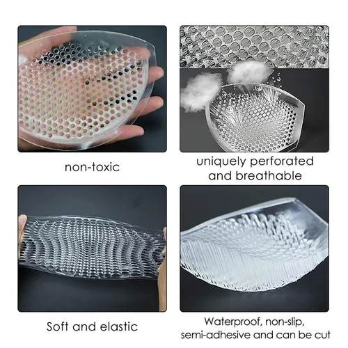 Vista 4 de Insertos de sujetador de silicona transpirable Almohadillas de empuje semiadhesivas para mujer