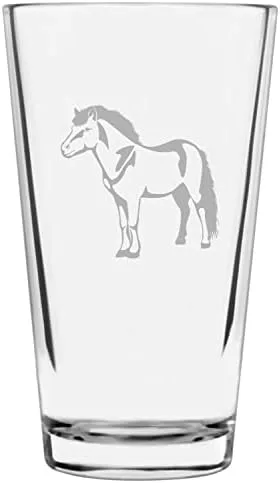 Vista 7 de Shetland Pony (cuerpo) - Vaso de pinta grabado con temática de caballo alternativo de 16 onzas