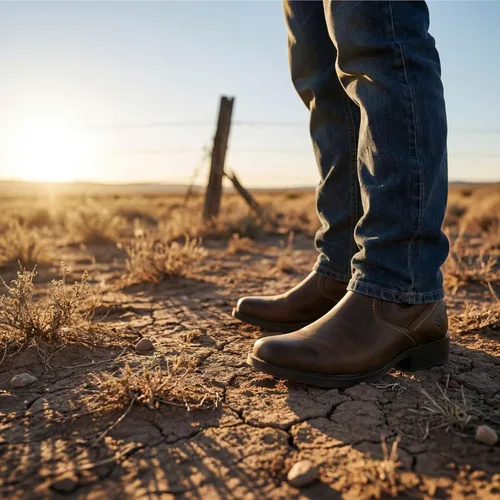 Vista 3 de SUREWAY - Botas vaqueras Chelsea del oeste para hombre, punta cuadrada, resistentes para todo tipo de clima, diseñadas para mayor comodidad