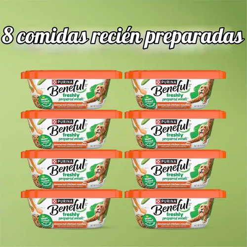 Vista 4 de Comidas preparadas Purina Beneful, comida para perro, paquete surtido, 10 onzas Tubo, paquete de 8