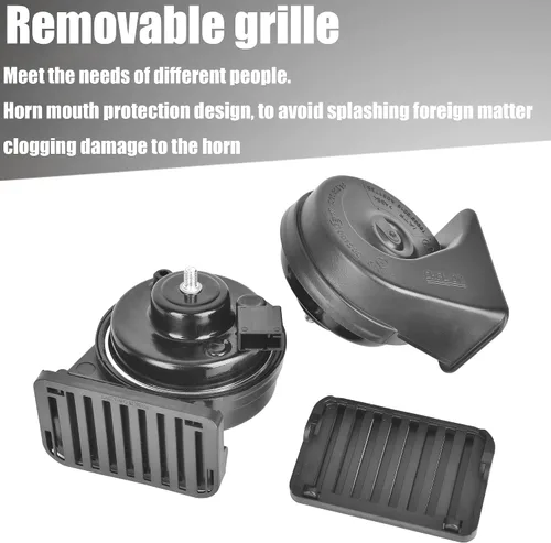 Vista 3 de Kit de bocina de repuesto para automóvil para Toyota, 12 V, impermeable, eléctrico, de tono alto/bajo, bocina de caracol con rejilla mejorada