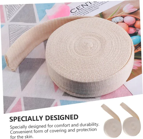 Vista 3 de 2 rollos tubulares Stockinette de alta elasticidad de algodón fundido para piernas Material cómodo y transpirable para protección y apoyo