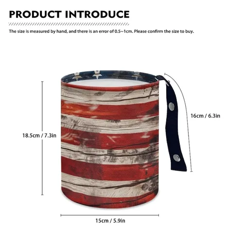 Vista 6 de Papelera portátil con bandera de Estados Unidos, reutilizable, impermeable, multiusos, organizador de coche, artículos esenciales para viajes por