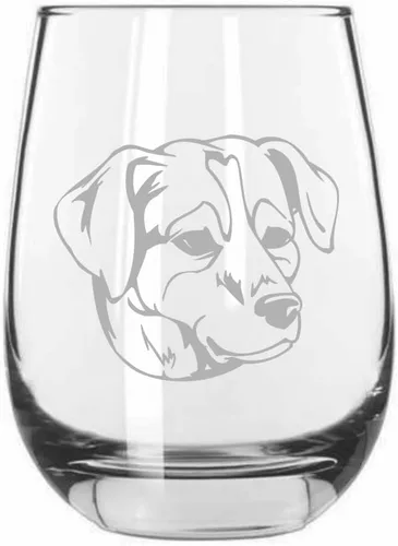 Vista 78 de Shar Pei (chino) - Vaso de vino sin tallo grabado para perro, 15.25 onzas