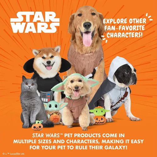 Vista 6 de Star Wars Disfraz de perro Mandalorian de Halloween, disfraz oficial de Halloween para perros, talla S