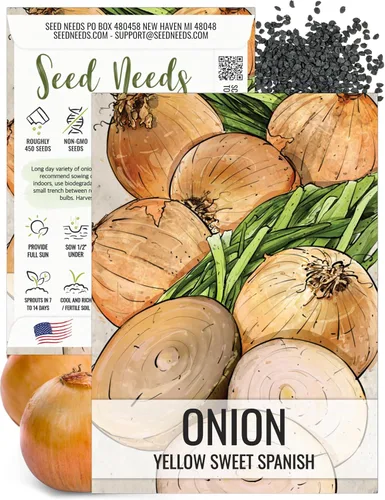 Vista 15 de Seed Needs Semillas de cebolla roja borgoña para plantar reliquia y sin OMG, 1 paquete