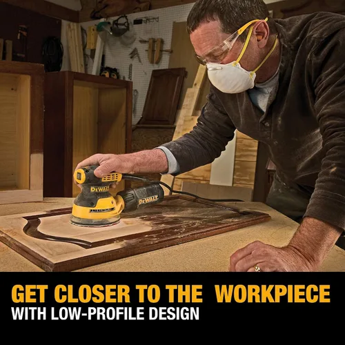 Vista 5 de DEWALT Lijadora orbital, herramienta lijadora de palma de 5 pulgadas, 12,000 OPM (DWE6421)