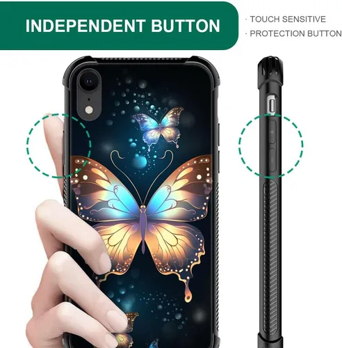 Vista 220 de Funda compatible con iPhone 8, a prueba de golpes, antiarañazos, bandera de ciervos de cola blanca de grano de madera estadounidense