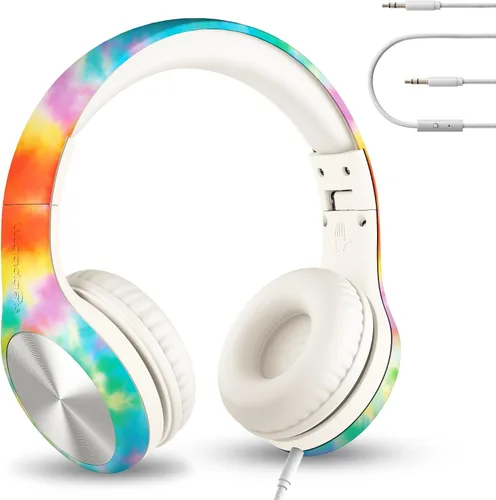 Vista 10 de LilGadgets Connect+ Pro - Auriculares con cable para niños con micrófono, limitación de volumen con cable, tecnología SharePort y acolchado