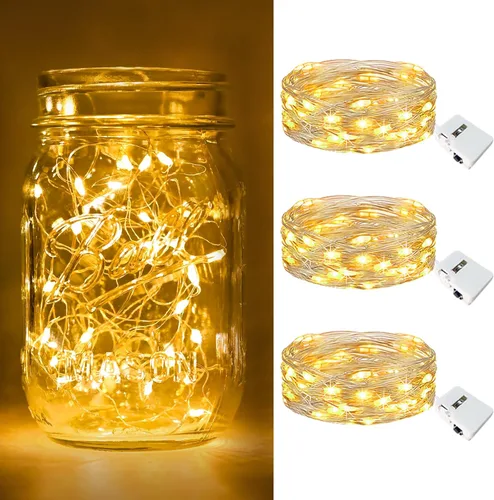 Vista 7 de btfarm - Paquete de 6 luces de hadas con pilas, luces parpadeantes con 3 modos