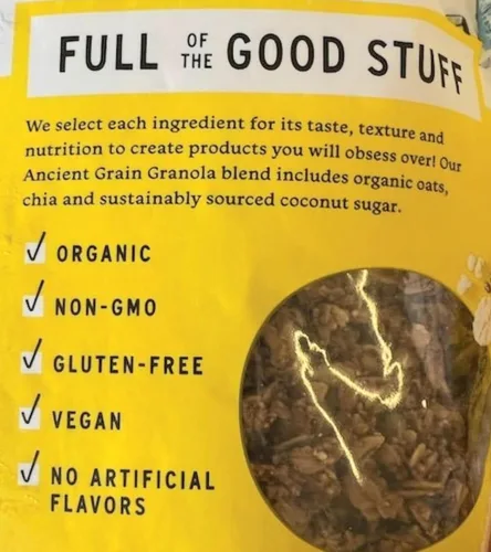 Vista 5 de Purely Elizabeth Organic Original Salty Sweet Recipe No. 01 Granola, paquete total de 48 onzas con imán de nevera Stone Cove, sin gluten, vegano