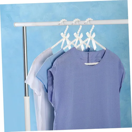 Vista 7 de Percha de perlas de plástico para trajes, perchas sin rastro, colgadores de ropa de secado de aire, colgador de vestido de novia, perchas