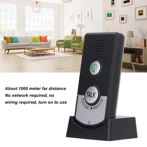Vista 3 de Intercomunicador de voz de 2 vías Super largo alcance inalámbrico timbre timbre unidad con intercomunicador, impermeable, rango de 3,280.8 ft