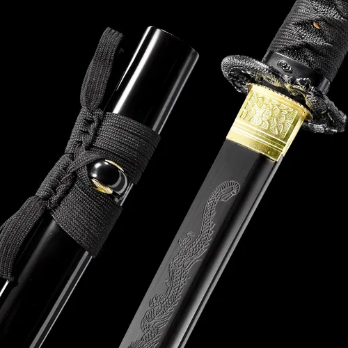 Vista 5 de Samurai Katana Espada hecha a mano de acero de alto carbono 1095 Japonesa Real Katana Espada de Espiga Completa Afilada