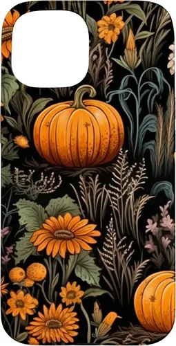 Vista 6 de iPhone 16 Autumn Flower Fall Halloween Spooky Pumpkin Floral Themed Case