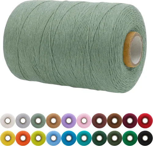 Vista 77 de JeogYong Cordón de macramé de un solo hilo 3 mm x 109 yardas (328 pies) Cuerda de algodón suave Hilo de macramé de 3 mm, suministros de macramé