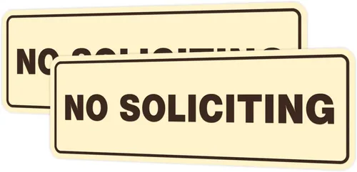 Vista 48 de Estándar No Soliciting Door/Wall Sign - Negro - Pequeño