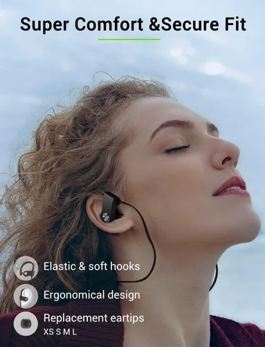 Vista 7 de Auriculares Bluetooth Stiive, audífonos deportivos inalámbricos 5.3 IPX7 impermeables con micrófono, auriculares estéreo a prueba de sudor