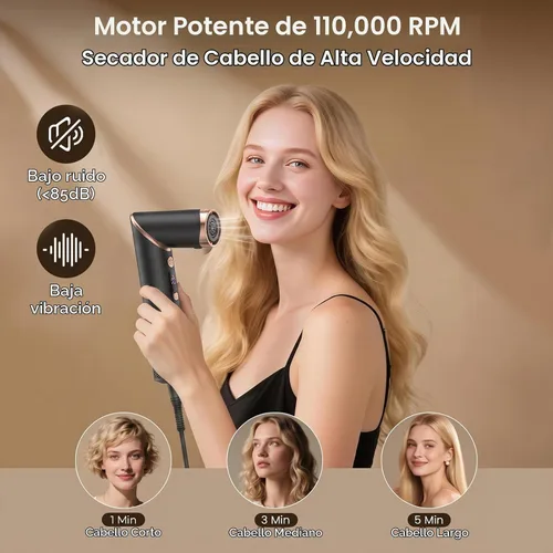Vista 5 de 8-in-1 Hot Air Styler & Blow Dryer Brush, Ionic Auto-Wrap Curler for Volume