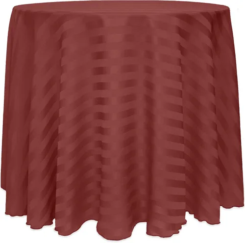 Vista 23 de ULTIMATE TEXTILE Mantel redondo de rayas satinadas de 84 pulgadas color marfil crema