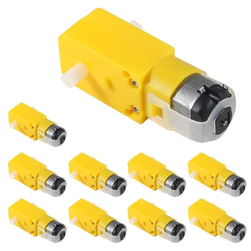 Vista 9 de ACEIRMC 8 unids TT DC Motor de caja de cambios de doble eje 3-6V Motor de engranajes 200RPM Ratio 1:48 Motor de eje con cable de 0.100 in