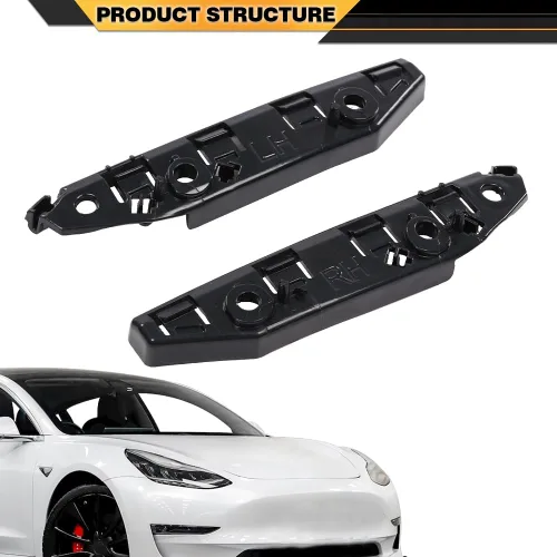Vista 8 de CNNELL Par de soporte de parachoques delantero izquierdo y derecho compatible con Tesla Model 3 2017-2020