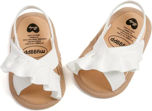 Vista 5 de RVROVIC Sandalias de primera calidad para bebés, niños y niñas, suela de goma antideslizante suave, zapatos de verano al aire libre para niños