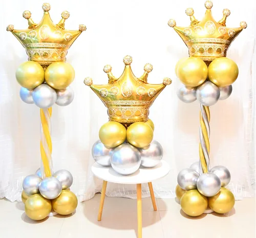 Vista 3 de 8 globos de papel de aluminio con corona dorada, decoraciones para fiestas, bodas, despedidas de soltera, matrimonios, compromisos