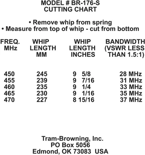 Vista 9 de Browning® BR-176-S Antena UHF de 200 vatios de 450 MHz a 470 MHz con ganancia de 3 dBd y montaje NMO