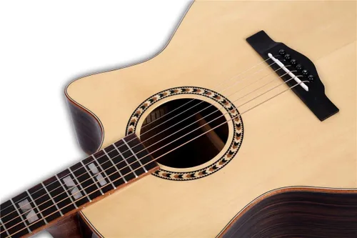 Vista 5 de Guitarra acústica de abeto sólido de 41 pulgadas cortada Stansen T-800C Guitarra