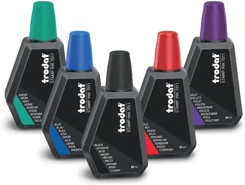 Vista 6 de Trodat Botella de tinta verde - 0.9 fl oz - Tinta de repuesto para almohadillas de tinta de sello de mano