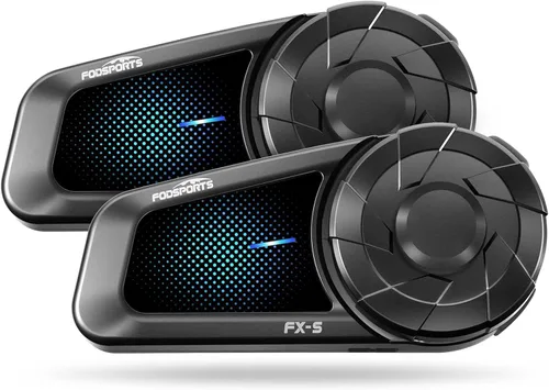 Vista 10 de Fodsports FX-S auriculares Bluetooth para motocicleta V5.4, sistema de comunicación de intercomunicador para casco de 2 vías con IP67 impermeable