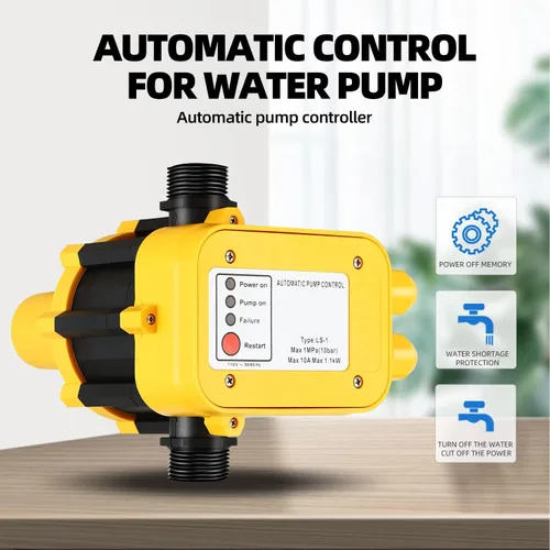 Vista 2 de Regulador automático de presión de la bomba de agua, interruptor de presión electrónico 110V, controla el inicio y la parada de la bomba de agua