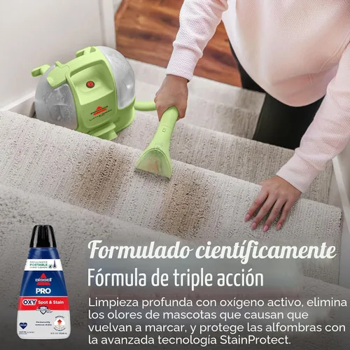 Vista 3 de Bissell Professional Spot and Stain + Oxy Fórmula limpiadora de manchas, portátil, para máquina, 32 onzas líquidas, unidad